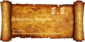 Babarczi Botond névjegykártya